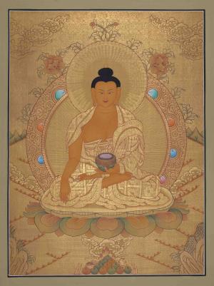 Original Hand-Painted 24K Gold Shakyamuni Buddha | Gautama Buddha | Healing and Meditation Arts